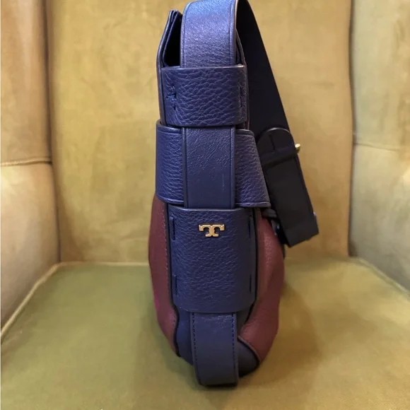 Tory Burch Gemini Link Belted Striped Hobo Crossbody - Picture 3 of 11